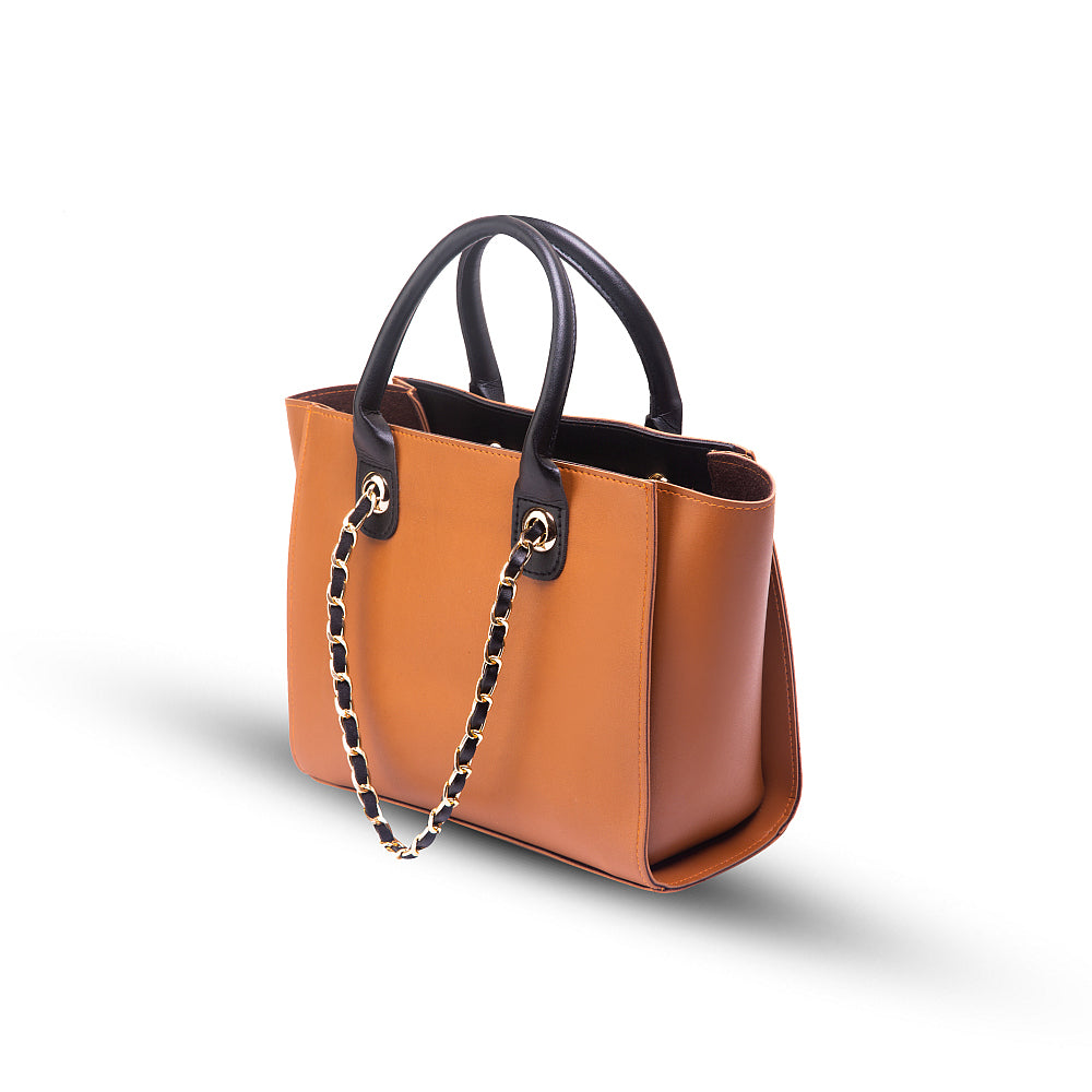 Plush Caramel Brown Handbag