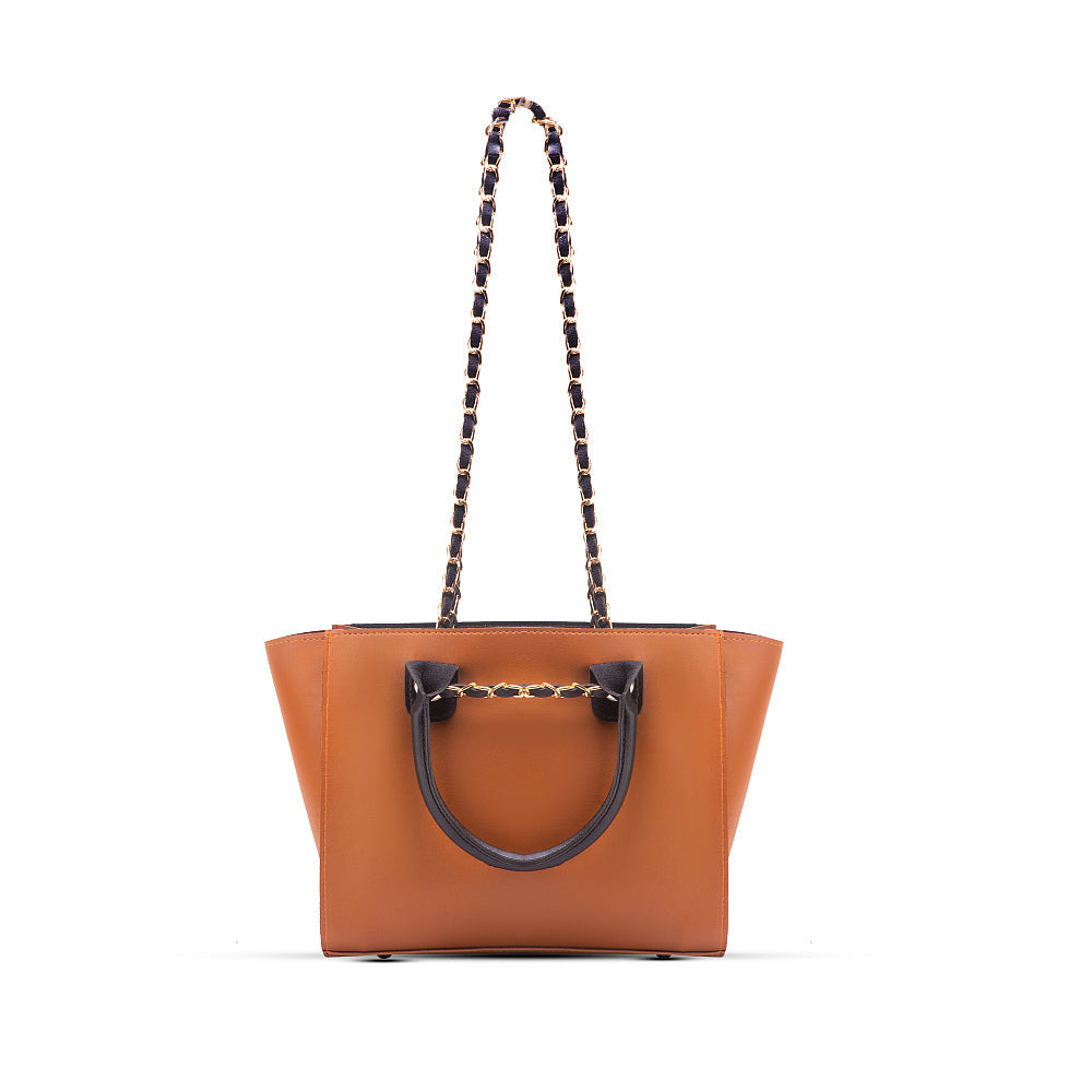 Plush Caramel Brown Handbag