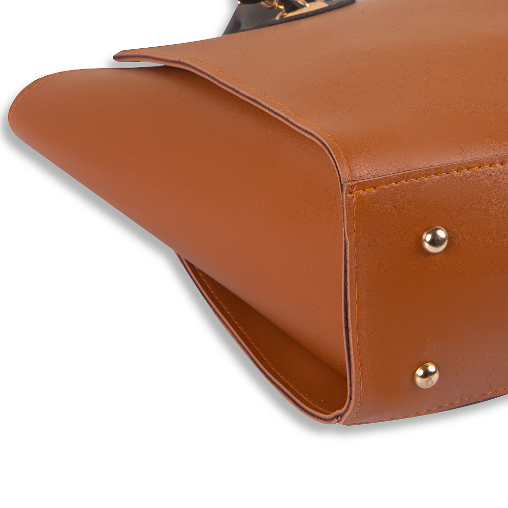 Plush Caramel Brown Handbag