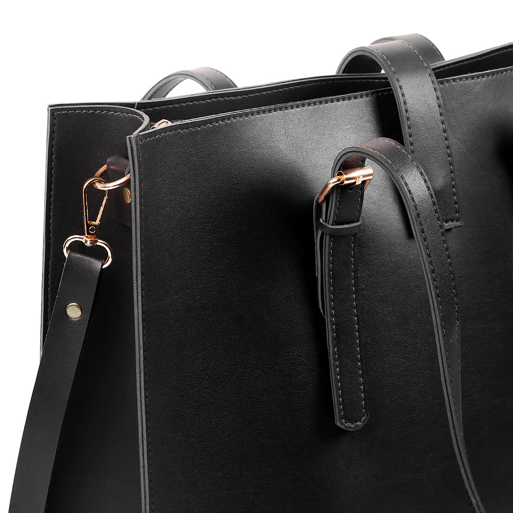 Blossom 3Pcs Black Tote Bagset
