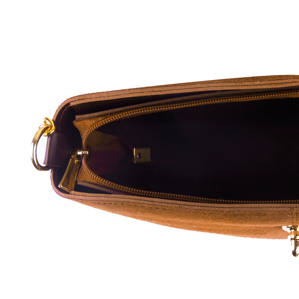 Bucket Suede chain bag brown
