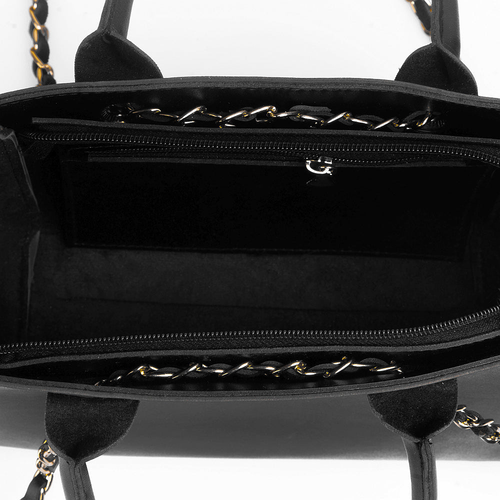 Plush Black Handbag