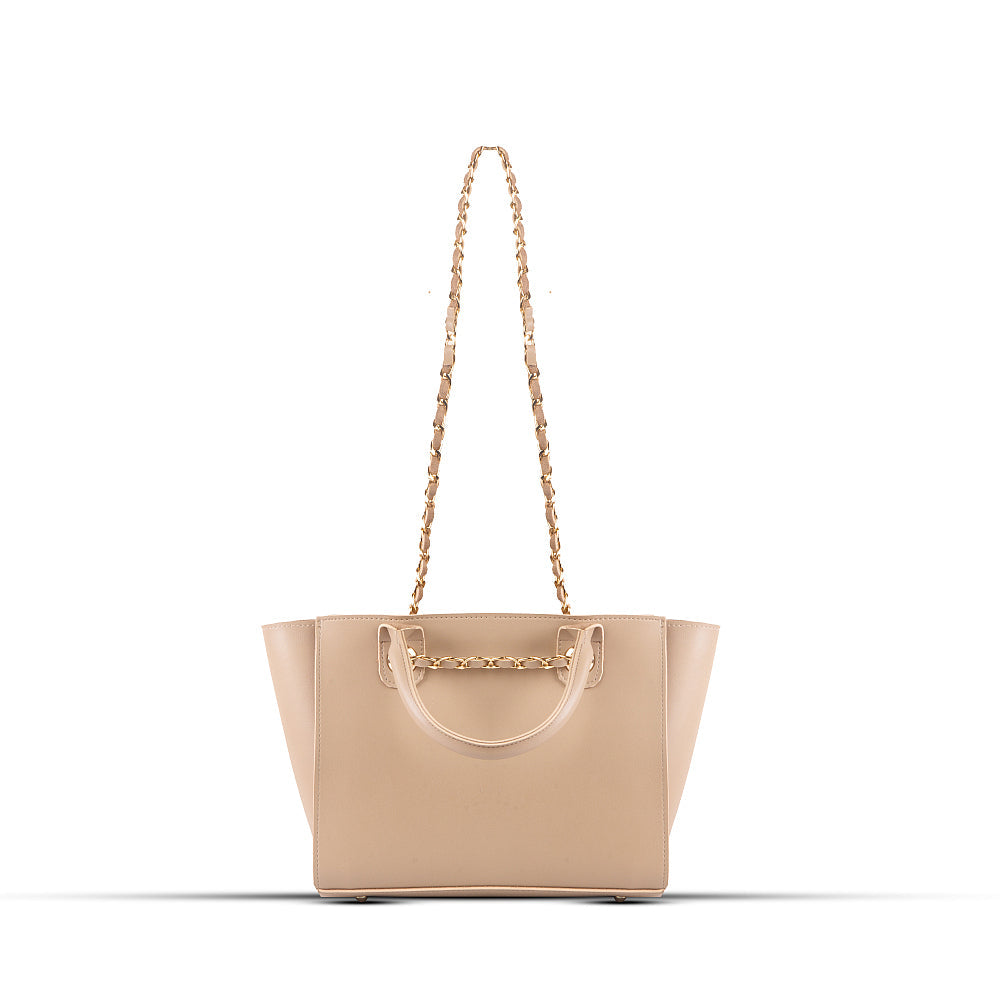 Plush Beige Handbag