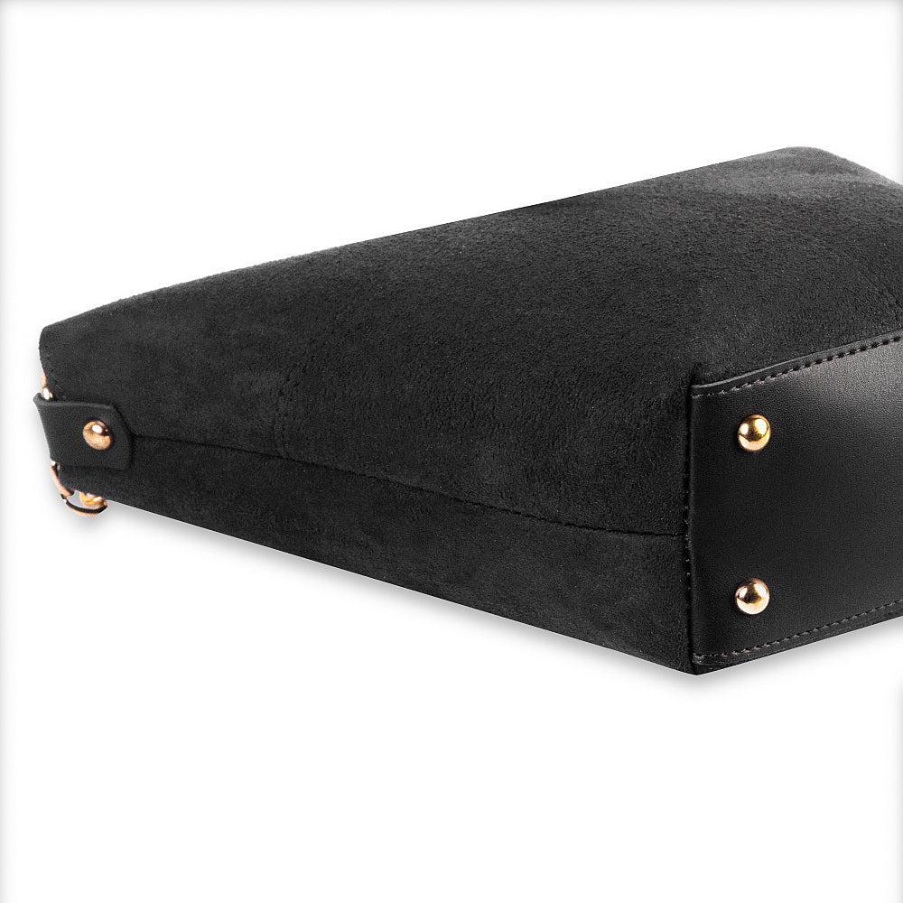 Bucket Suede chain Bag Black