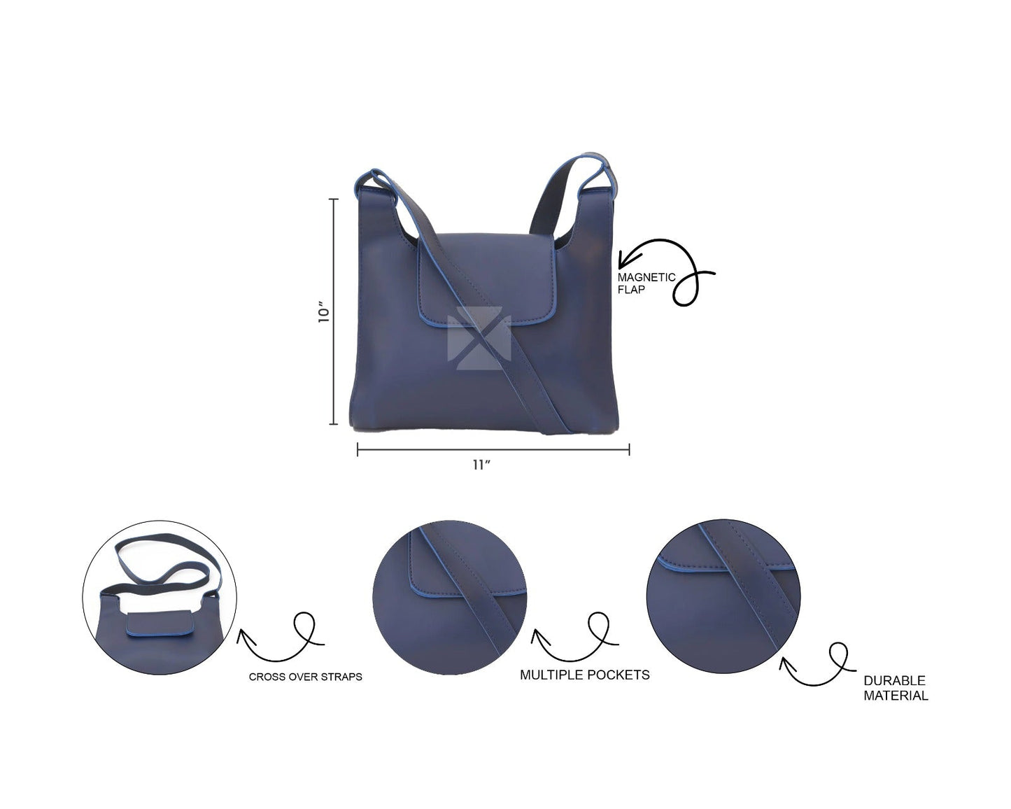 JOY CROSS BODY BLUE BAG