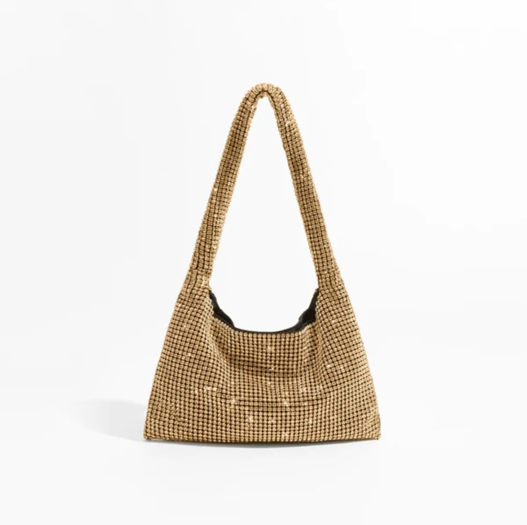 diamond handbag golden