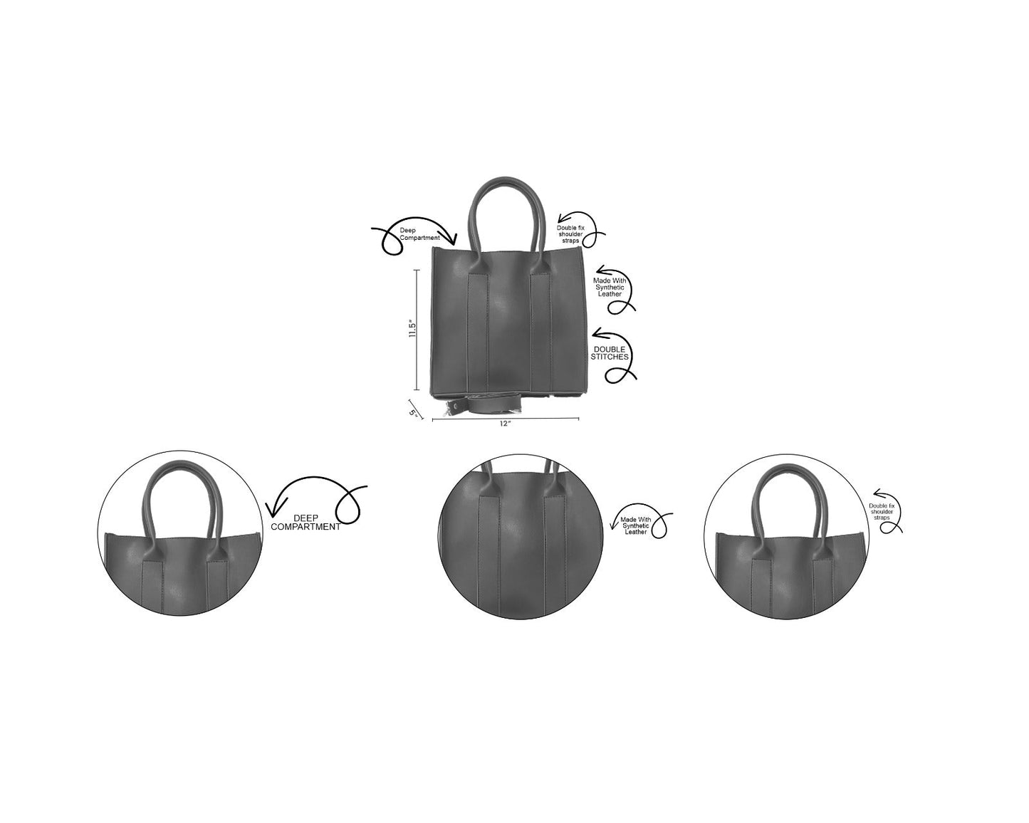 TOTE ALBERTA BEIGE 3Pcs Bag Set