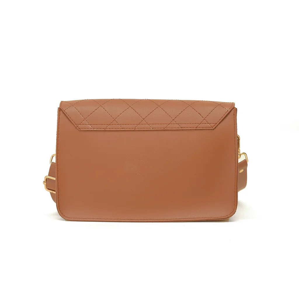 CROSS STITCH BROWN HANDBAG