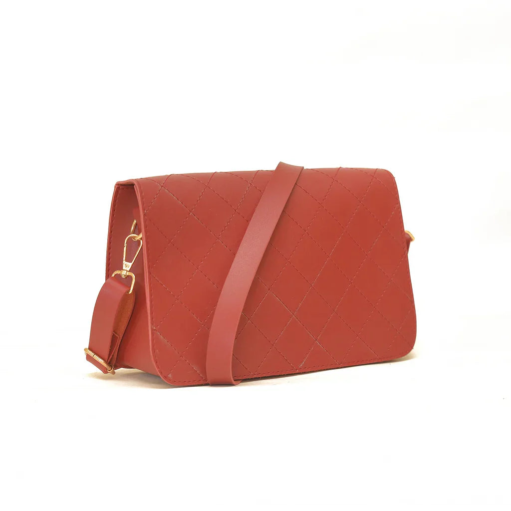 CROSS STITCH MAROON HANDBAG
