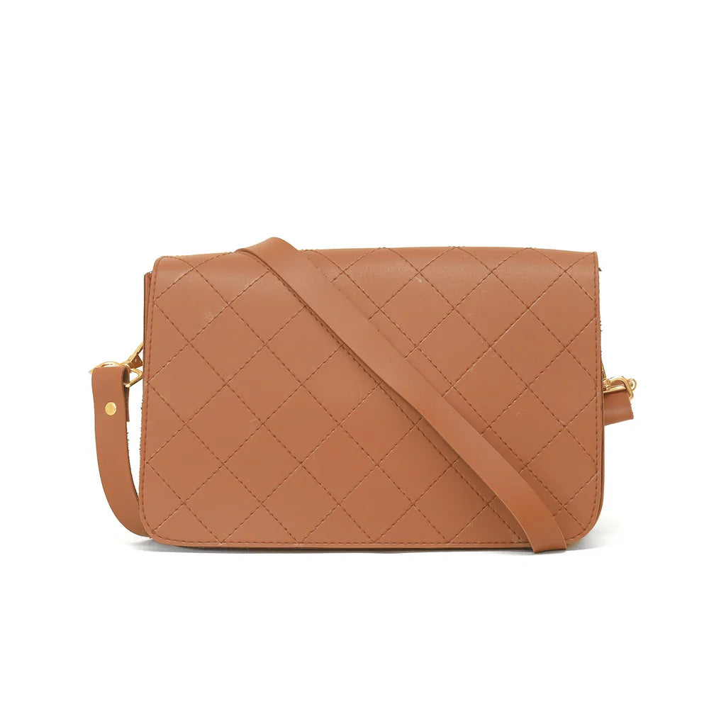 CROSS STITCH BROWN HANDBAG