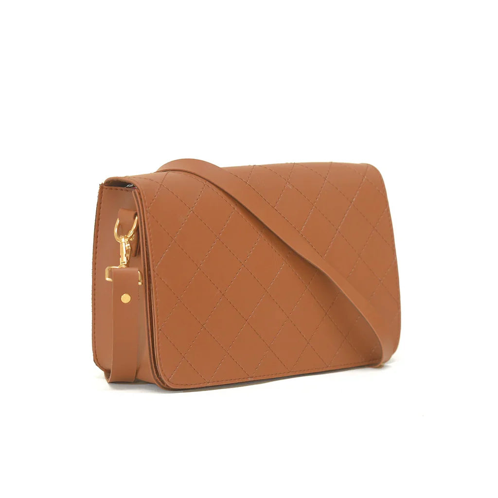 CROSS STITCH BROWN HANDBAG