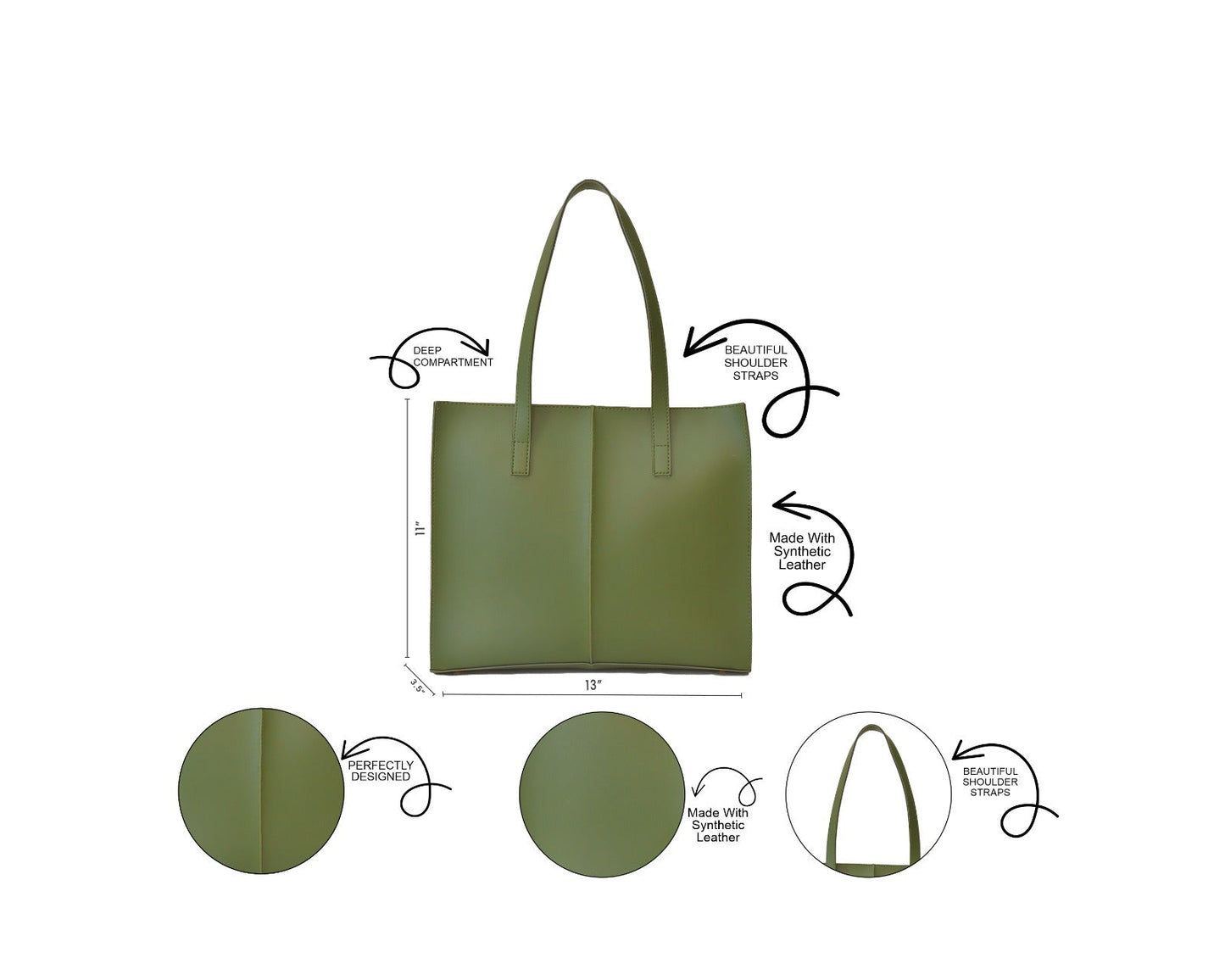 everyday tote olive green