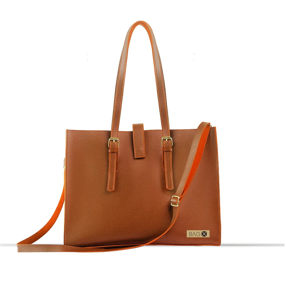 Blossom Caramel Brown 3Pcs Tote Bagset
