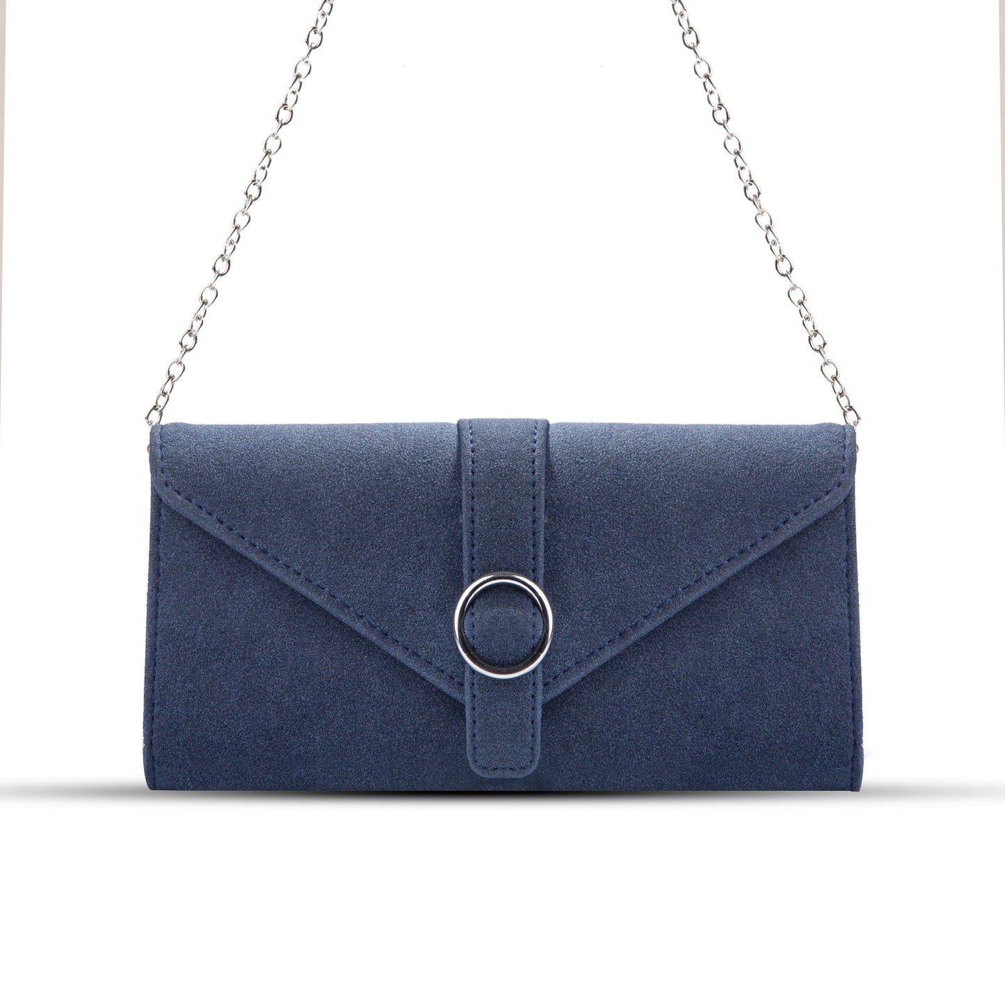 Sonata Blue suede clutch
