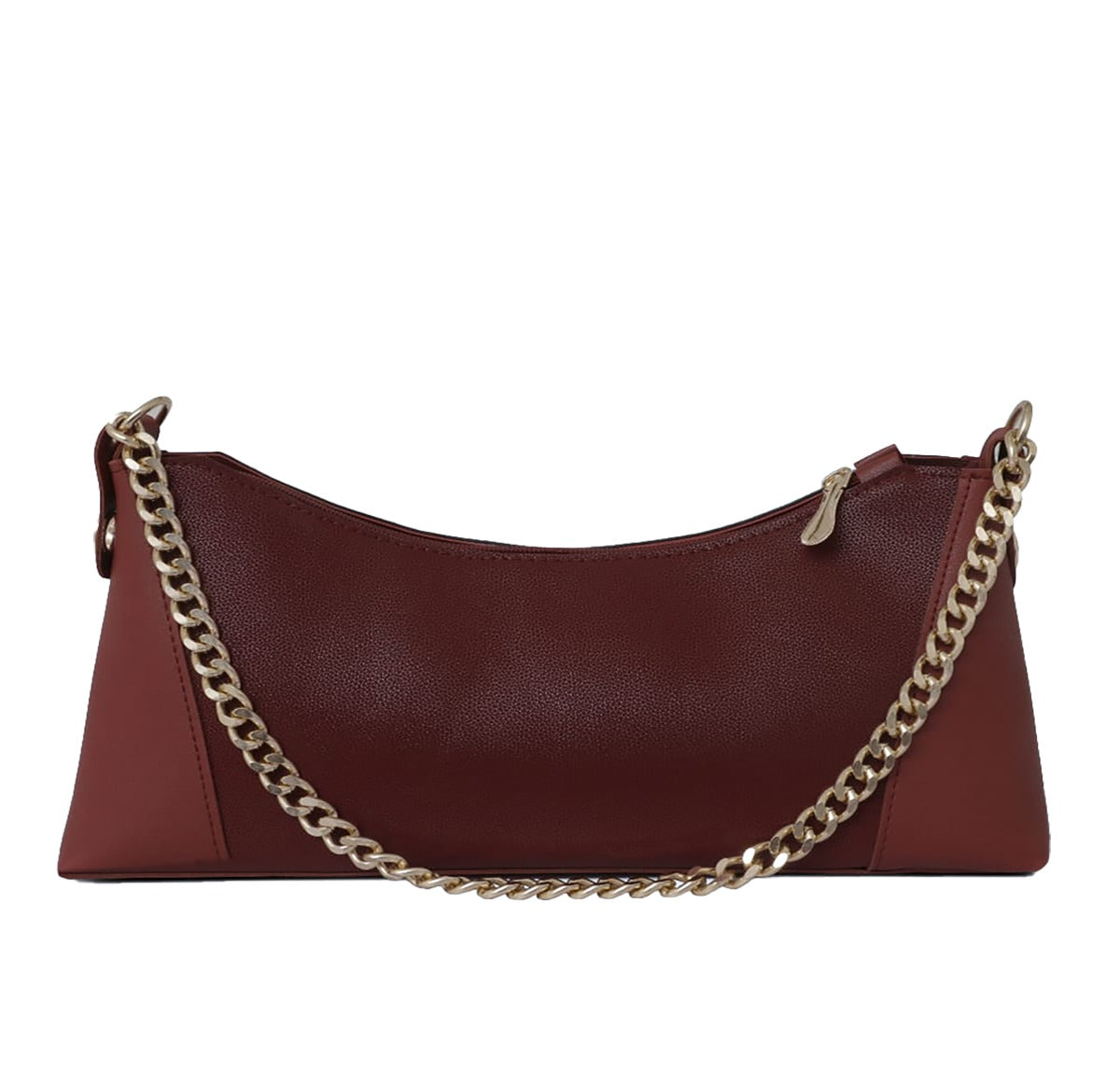 CRESCENT MAROON HANDBAG