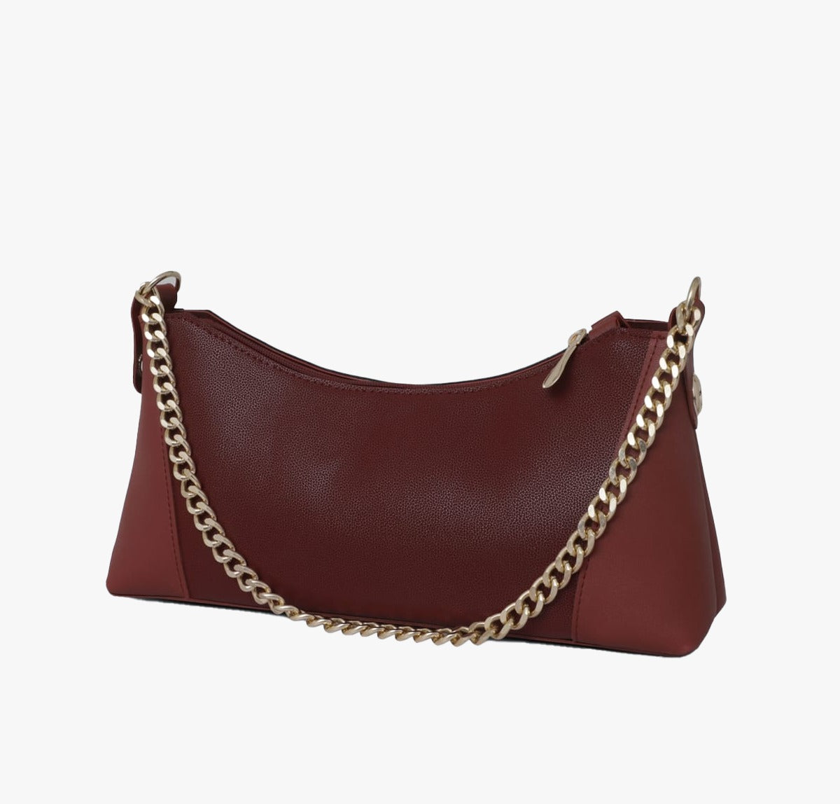 CRESCENT MAROON HANDBAG