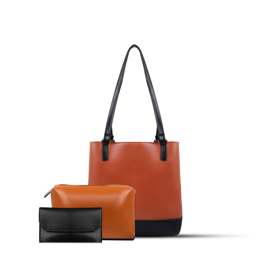 SOPHIA BROWN CONTRAST 3Pcs Bagset