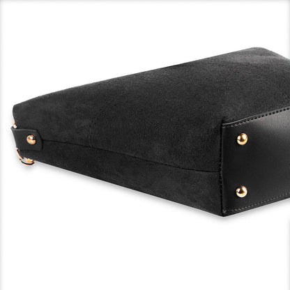 Bucket Suede chain Bag Black