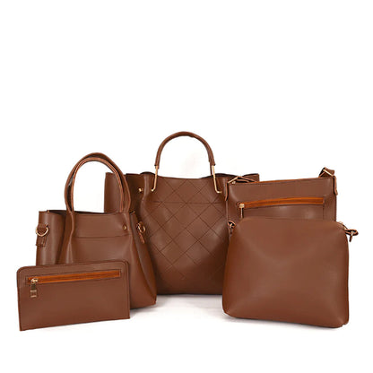 FABULOUS 5 PCS BROWN BAG SET