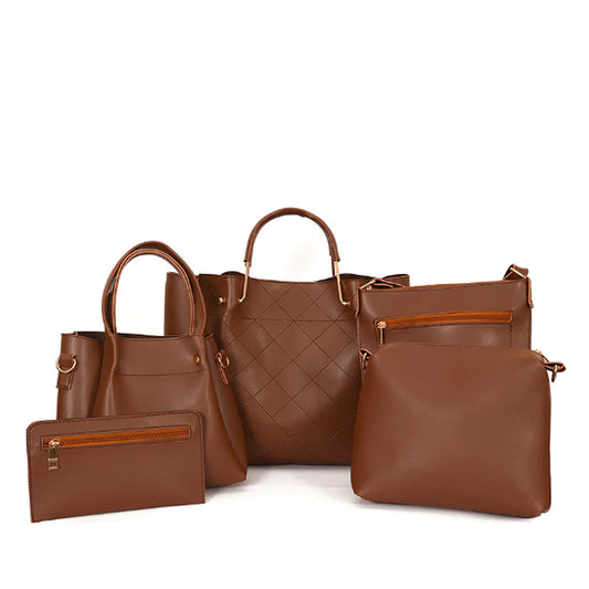 FABULOUS 5 PCS BROWN BAG SET