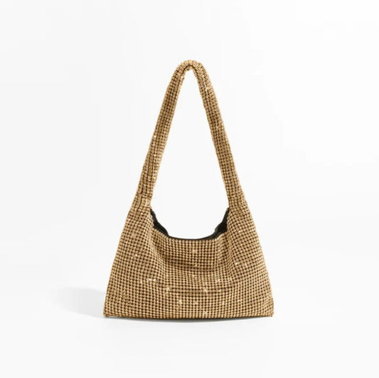 diamond handbag golden