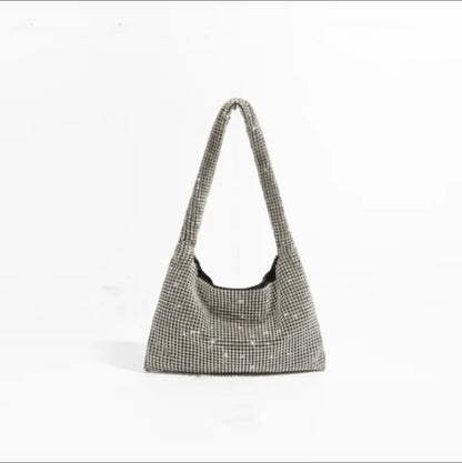 Diamond silver handbag