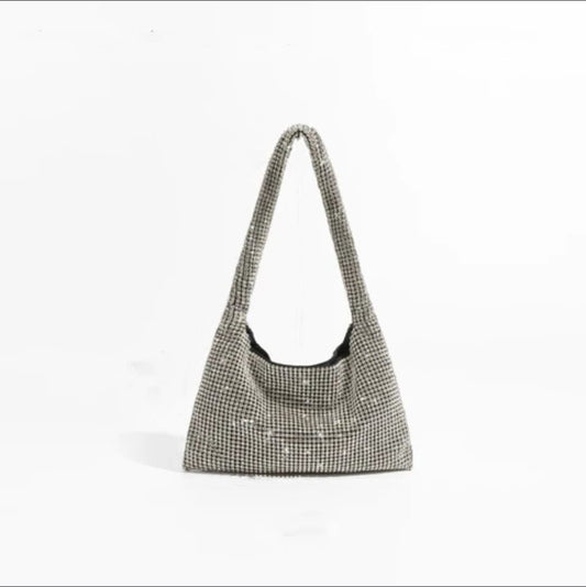 Diamond silver handbag