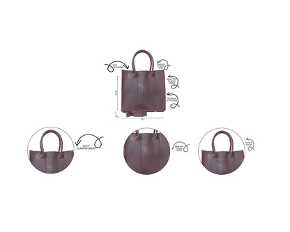 TOTE ALBERTA MAROON 3Pcs BAGSET