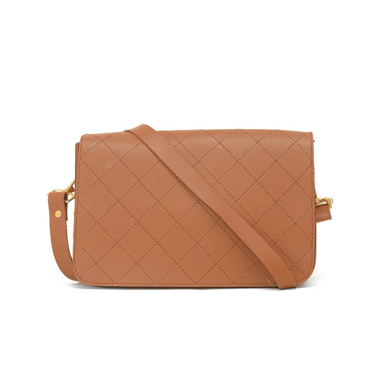 CROSS STITCH BROWN HANDBAG
