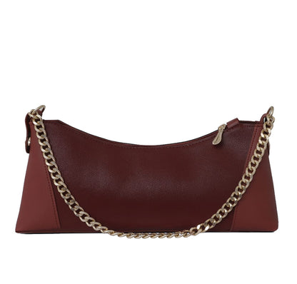 CRESCENT MAROON HANDBAG