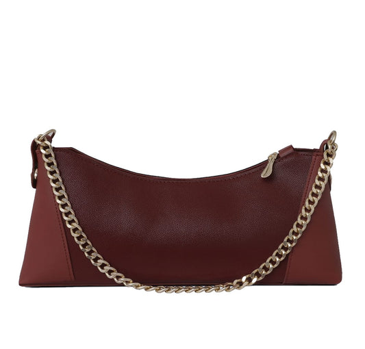 CRESCENT MAROON HANDBAG