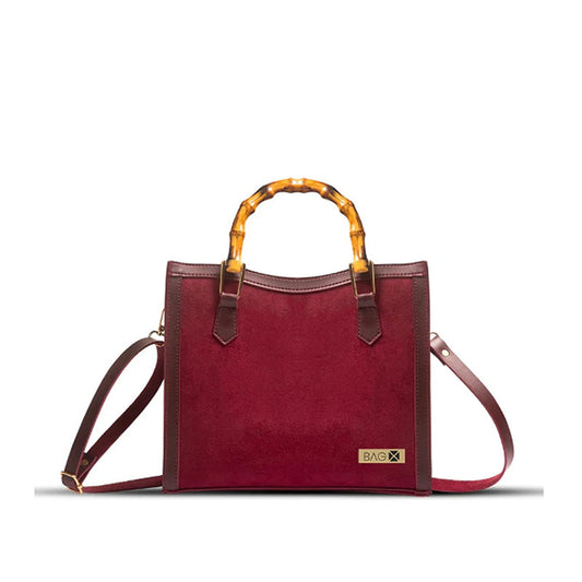Wood Craft Suede bag maroon