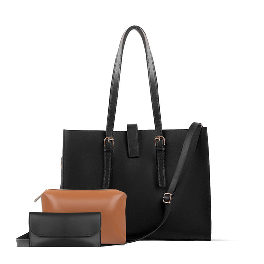 Blossom 3Pcs Black Tote Bagset